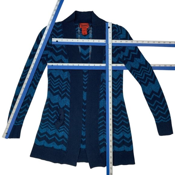 Missoni For Target Cardigan Sweater S Blue Chevron - Picture 5 of 12